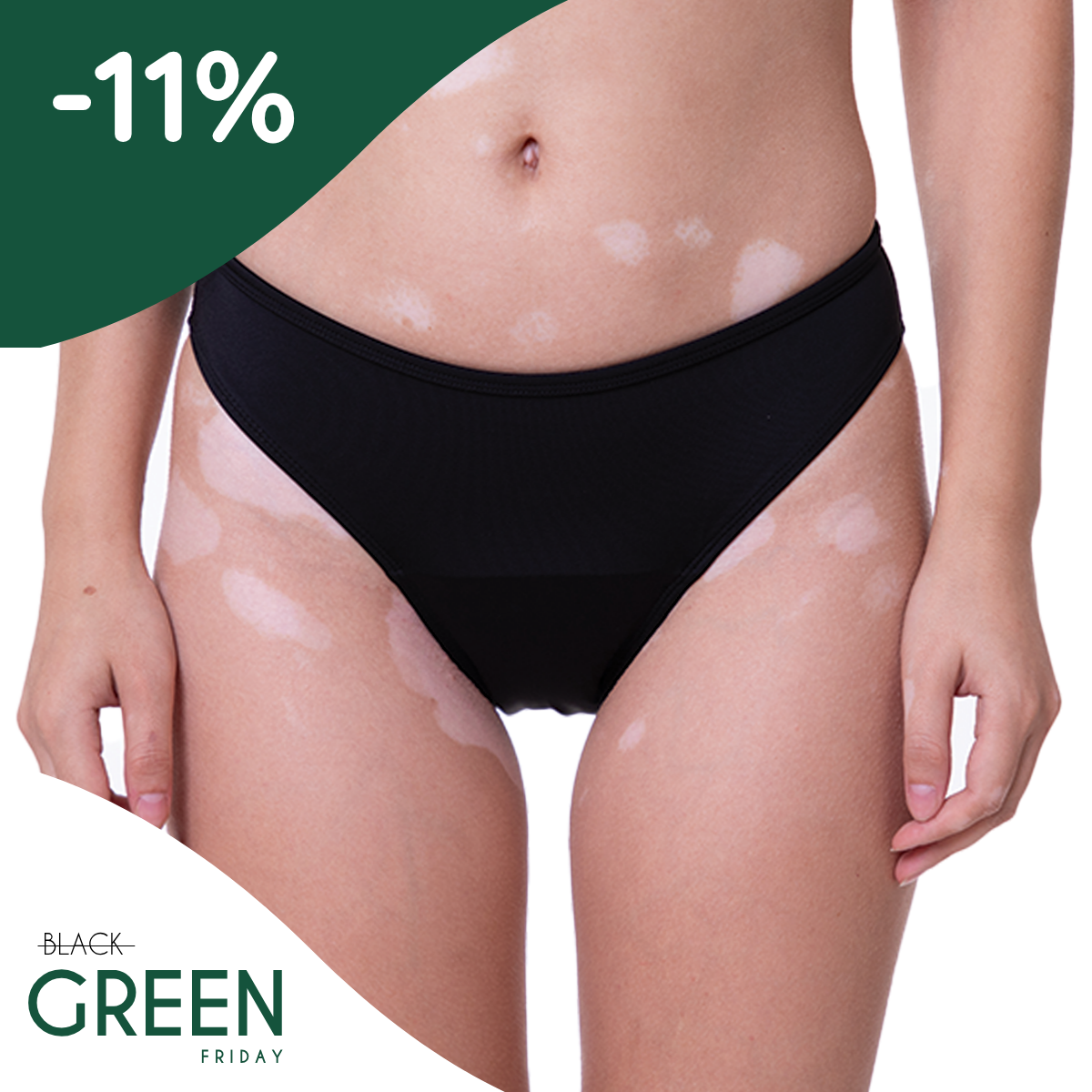 Maja | Menstruationsbikini til svømning | UV30+ | Sort