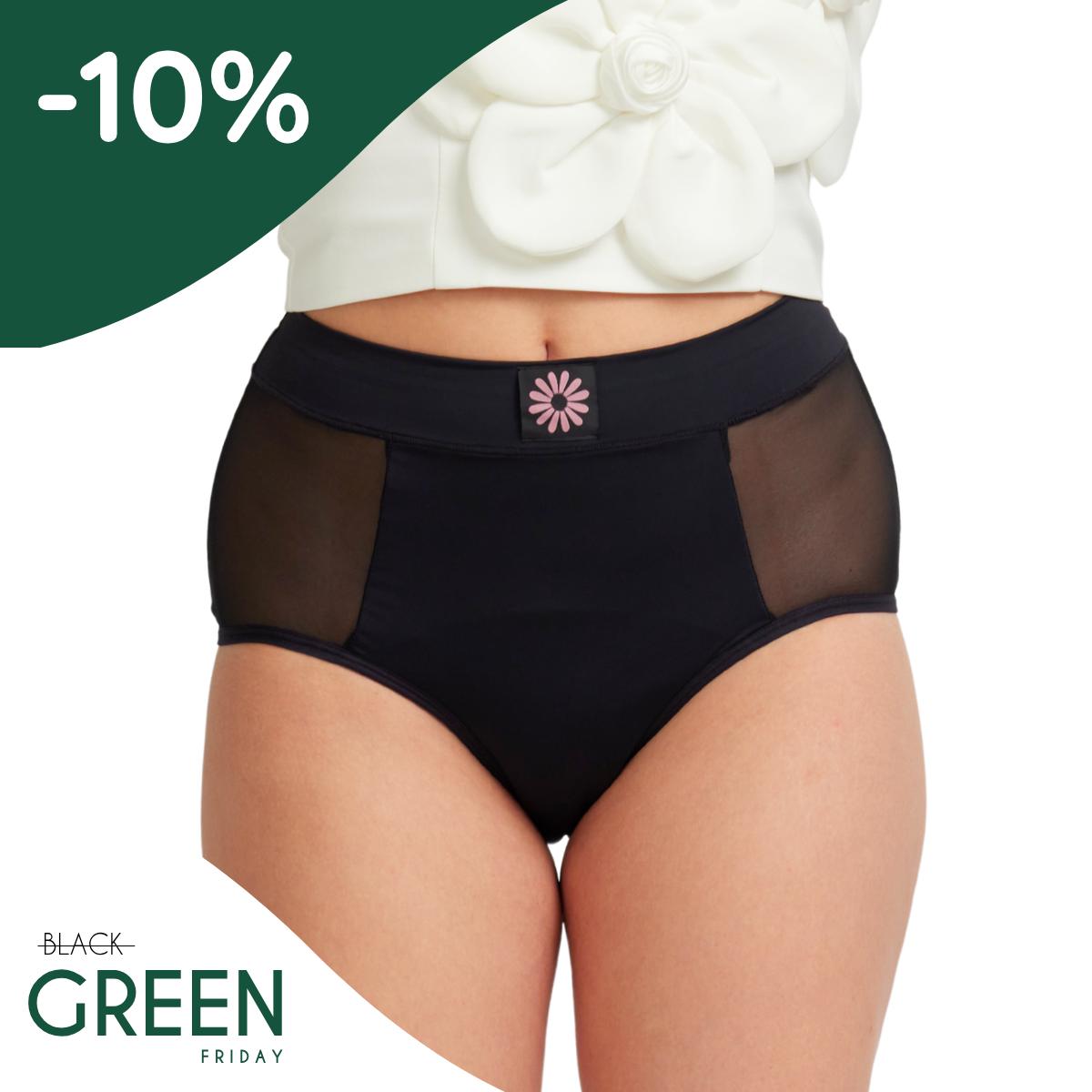 Nanna | Menstruationstrusser | Høj talje | Sort